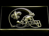 New Orleans Saints Helmet LED Neon Sign USB - Yellow - TheLedHeroes