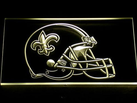New Orleans Saints Helmet LED Neon Sign Electrical - Yellow - TheLedHeroes