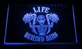Harley Davidson Life Behind Bars LED Neon Sign USB - Blue - TheLedHeroes