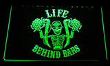 Harley Davidson Life Behind Bars LED Neon Sign Electrical - Green - TheLedHeroes