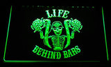 FREE Harley Davidson Life Behind Bars LED Sign - Green - TheLedHeroes