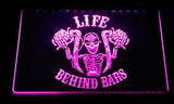 FREE Harley Davidson Life Behind Bars LED Sign - Purple - TheLedHeroes
