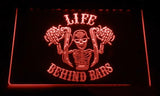 Harley Davidson Life Behind Bars LED Neon Sign USB - Red - TheLedHeroes