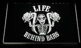 Harley Davidson Life Behind Bars LED Sign - White - TheLedHeroes