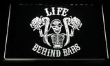 Harley Davidson Life Behind Bars LED Neon Sign Electrical - White - TheLedHeroes