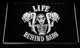 FREE Harley Davidson Life Behind Bars LED Sign - White - TheLedHeroes