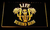 Harley Davidson Life Behind Bars LED Neon Sign Electrical - Yellow - TheLedHeroes