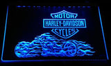 Harley Davidson 8 LED Neon Sign USB - Blue - TheLedHeroes