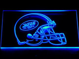 New York Jets Helmet LED Neon Sign Electrical - Blue - TheLedHeroes