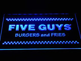 Five Guys Burger and Fries LED Neon Sign Electrical - Blue - TheLedHeroes