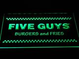 Five Guys Burger and Fries LED Neon Sign Electrical - Green - TheLedHeroes