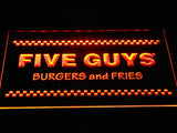 Five Guys Burger and Fries LED Neon Sign Electrical - Orange - TheLedHeroes