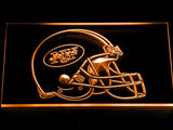 New York Jets Helmet LED Neon Sign Electrical - Orange - TheLedHeroes