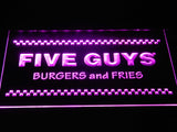 Five Guys Burger and Fries LED Neon Sign Electrical - Purple - TheLedHeroes