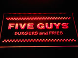 Five Guys Burger and Fries LED Neon Sign Electrical - Red - TheLedHeroes