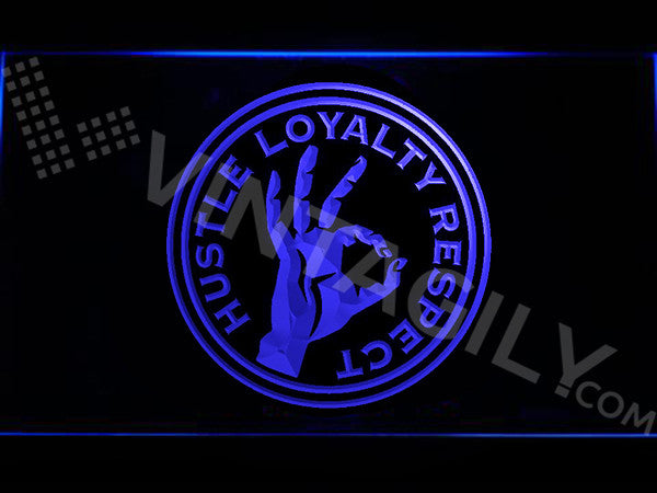 John Cena - Hustle Loyalty Respect LED Sign - Blue - TheLedHeroes