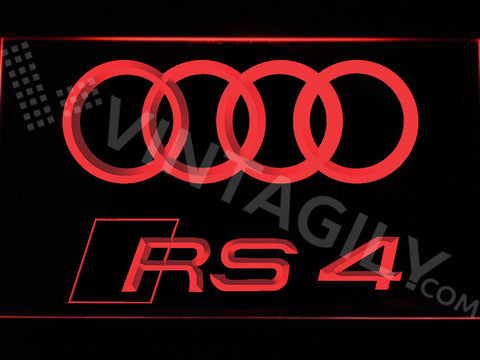 FREE Audi RS4 LED Sign - Red - TheLedHeroes