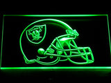 Oakland Raiders Helmet LED Sign - Green - TheLedHeroes