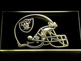 Oakland Raiders Helmet LED Neon Sign USB - Yellow - TheLedHeroes