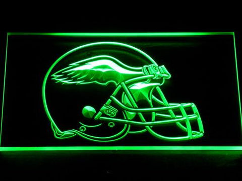 Philadelphia Eagles Helmet LED Neon Sign USB - Green - TheLedHeroes