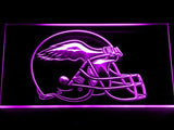 Philadelphia Eagles Helmet LED Neon Sign USB - Purple - TheLedHeroes