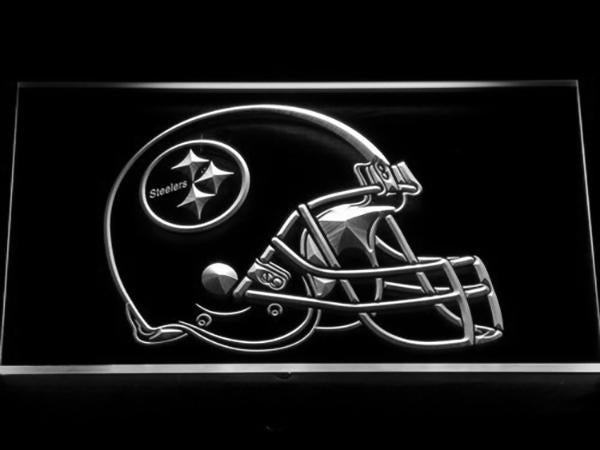 Pittsburgh Steelers Helmet LED Neon Sign USB - White - TheLedHeroes