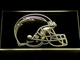 San Diego Chargers Helmet LED Neon Sign USB - Yellow - TheLedHeroes