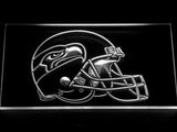 Seattle Seahawks Helmet LED Neon Sign USB - White - TheLedHeroes