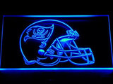 Tampa Bay Buccaneers Helmet LED Neon Sign USB - Blue - TheLedHeroes