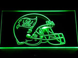 Tampa Bay Buccaneers Helmet LED Neon Sign USB - Green - TheLedHeroes