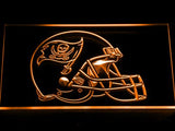 Tampa Bay Buccaneers Helmet LED Neon Sign USB - Orange - TheLedHeroes