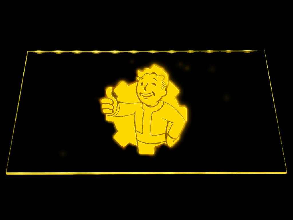 Fallout Vault Boy (2) LED Sign - Yellow - TheLedHeroes