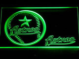 Houston Astros (3) LED Neon Sign USB - Green - TheLedHeroes