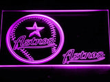 Houston Astros (3) LED Neon Sign USB - Purple - TheLedHeroes