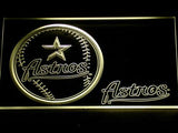 Houston Astros (3) LED Neon Sign USB - Yellow - TheLedHeroes