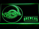 Milwaukee Brewers (3) LED Neon Sign USB - Green - TheLedHeroes