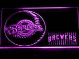 Milwaukee Brewers (3) LED Neon Sign USB - Purple - TheLedHeroes