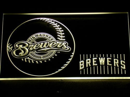 FREE Milwaukee Brewers (3) LED Sign - Yellow - TheLedHeroes