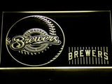 Milwaukee Brewers (3) LED Neon Sign USB - Yellow - TheLedHeroes