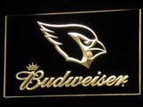 Arizona Cardinals Budweiser LED Neon Sign USB - Yellow - TheLedHeroes