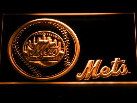 New York Mets (3) LED Neon Sign USB - Orange - TheLedHeroes