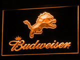 Detroit Lions Budweiser LED Neon Sign USB - Orange - TheLedHeroes