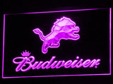 Detroit Lions Budweiser LED Neon Sign USB - Purple - TheLedHeroes