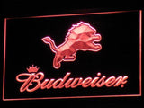 Detroit Lions Budweiser LED Neon Sign USB - Red - TheLedHeroes