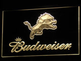 Detroit Lions Budweiser LED Neon Sign USB - Yellow - TheLedHeroes