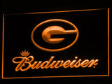 Green Bay Packers Budweiser LED Neon Sign Electrical - Orange - TheLedHeroes