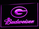 Green Bay Packers Budweiser LED Neon Sign USB - Purple - TheLedHeroes