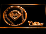 Philadelphia Phillies (2) LED Neon Sign USB - Orange - TheLedHeroes