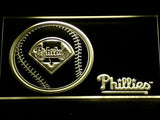 Philadelphia Phillies (2) LED Neon Sign USB - Yellow - TheLedHeroes