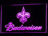 New Orleans Saints Budweiser LED Neon Sign Electrical - Purple - TheLedHeroes